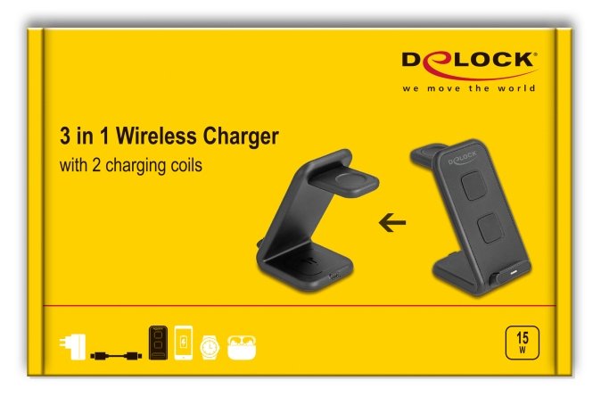 Wireless Charger 3 In 1 Mit 2 Ladespulen 5 W   5 W   15 W