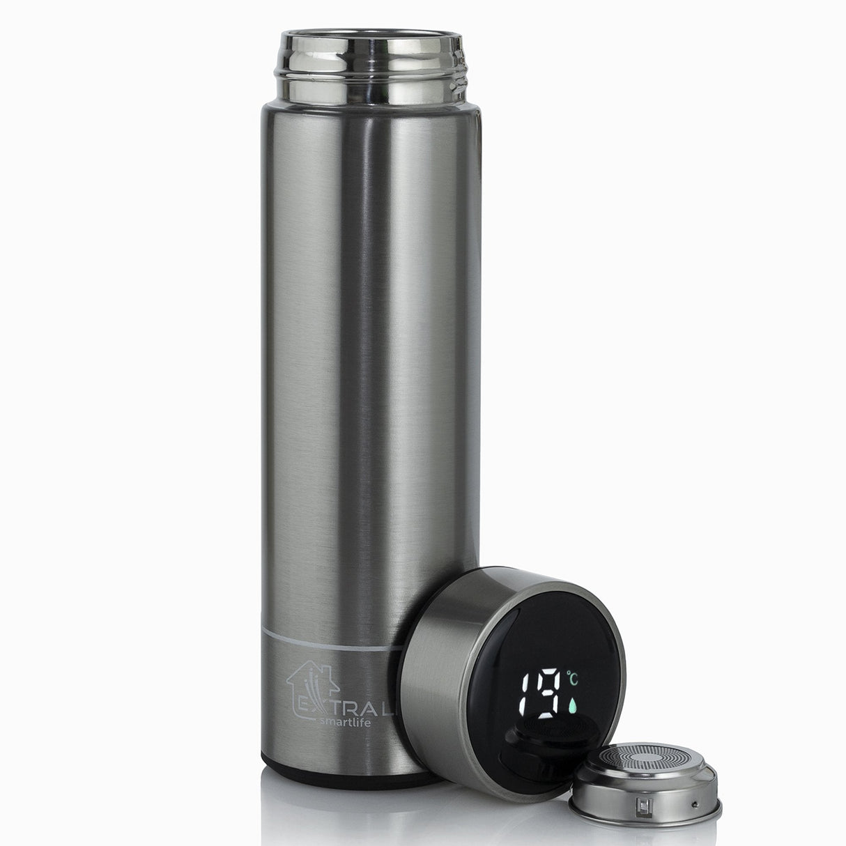 Extralink Mug-Smart500 Silver Taza De Viaje 500 Ml Plata Acero Inoxidable