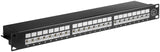 Cat 6a 19inch Patch Panel, 24 Port, Black - Stp Shielded, Bl