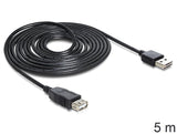 Delock Cable Easy-Usb 2.0 Tipo-A -> Alargo M/M 5m Negro