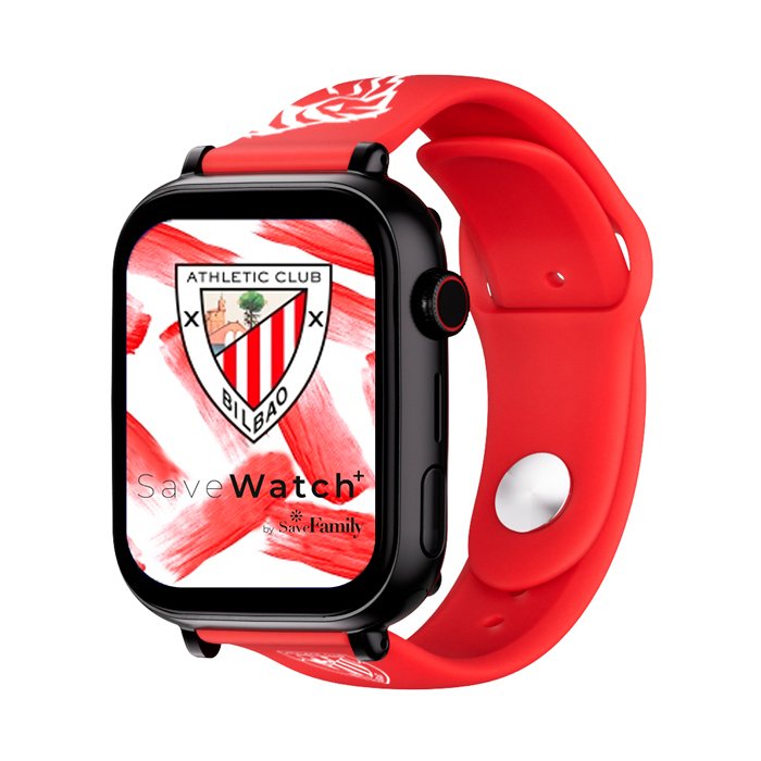 Savefamily Reloj Inteligente Infantil Savewatch Plus Edicion Athletic Club Con Gps Y Llamada - Correa Silicona Roja