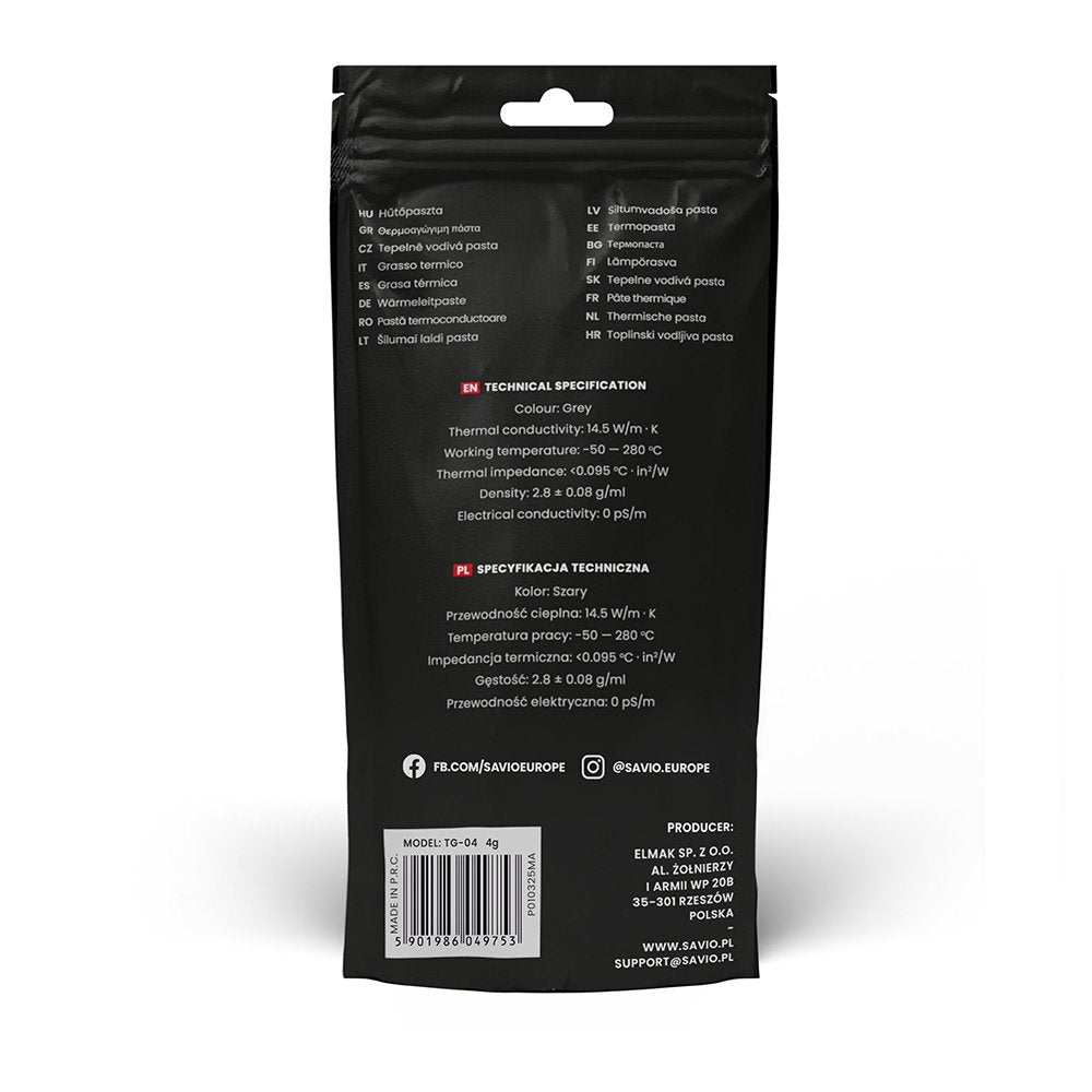 Pasta Termoprzewodzaca Glacier 14,5 W/Mk, 4g Tg-04