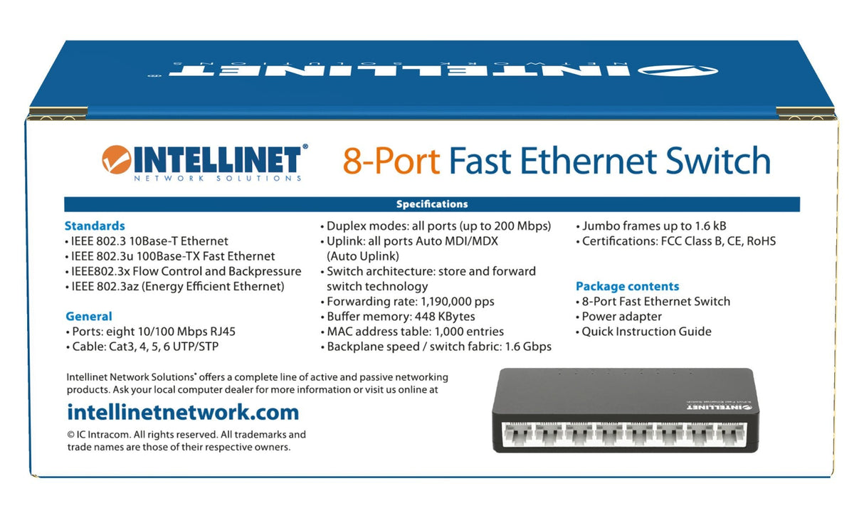 EAN 0766623561730 - Intellinet 561730 switch Fast Ethernet (10/100) Negro imagen 10
