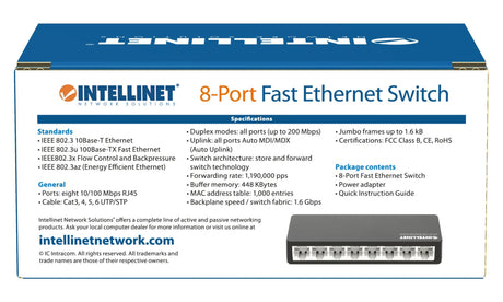 EAN 0766623561730 - Intellinet 561730 switch Fast Ethernet (10/100) Negro imagen 10