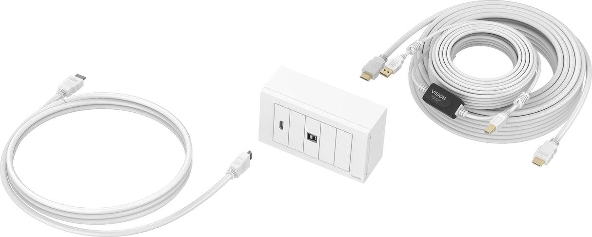 Paquete De Placa Frontal Av Modular De 10 M Y Cables 4k A 60 Hz Paquete Simple Para Instalar Pantalla Táctil O Proyector Incluye Caja Trasera De Doble Gang Del Reino Unido Y Marco De Doble Gang Que Acomoda Cinco Módulos Módulos Incluidos: 1