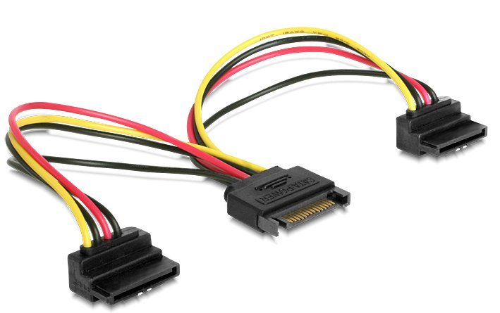 Delock Cable Alimentacion Sata A X2 Sata Acodado 90â° M/Hh 0.15m 60128