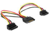 Delock Cable Alimentacion Sata A X2 Sata Acodado 90â° M/Hh 0.15m 60128