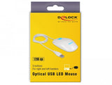Delock 12537 Ratón Óptico De 3 Botones Led Usb Tipo-A Blanco