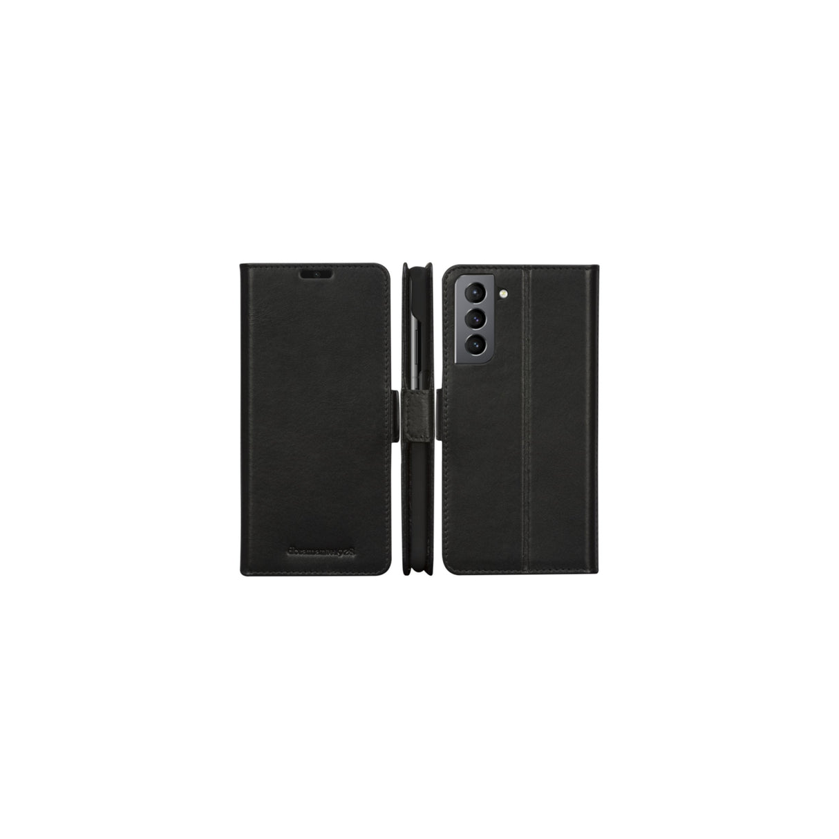 Dbramante1928 Copenhagen Funda Con Tapa Para Teléfono Móvil Cuero De Grano Entero Negro Para Samsung Galaxy S21+ 5g