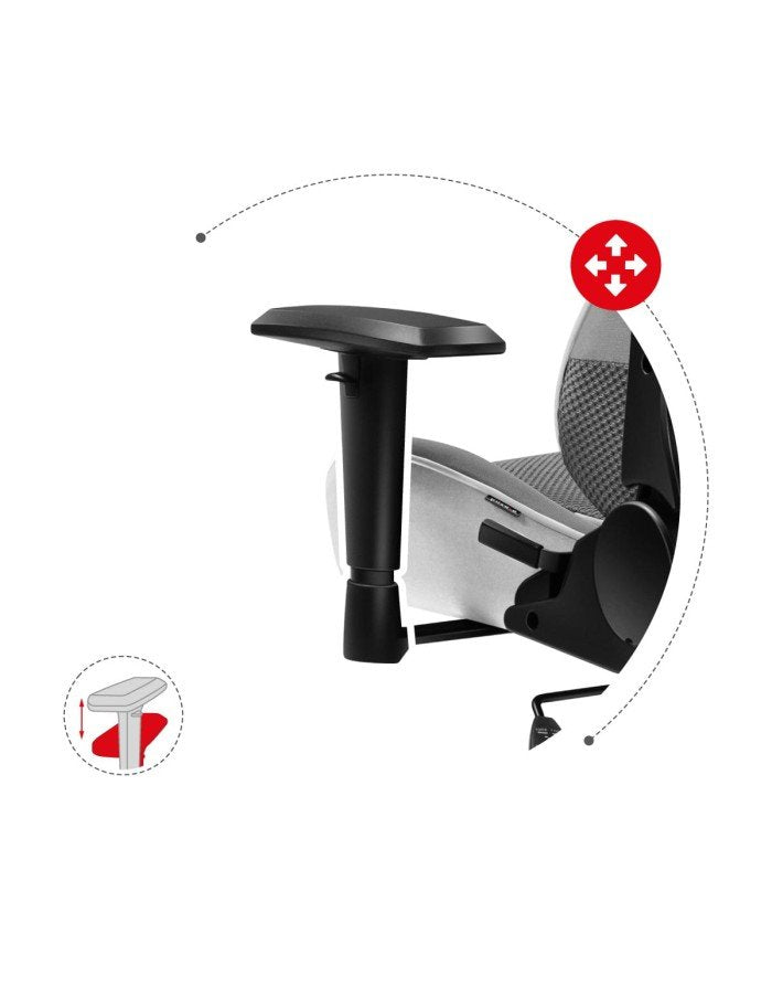 EAN 5903796012989 - Huzaro Force 6.2 Silla para videojuegos de PC Asiento (de seguridad) de butaca Gris, Blanco imagen 13