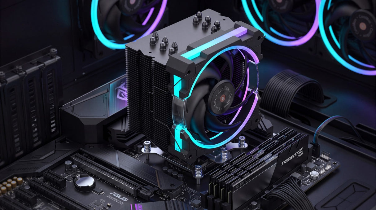 Coolbox Gaming Disipador Cpu Argb 6 Heatpipes 240w Tdp