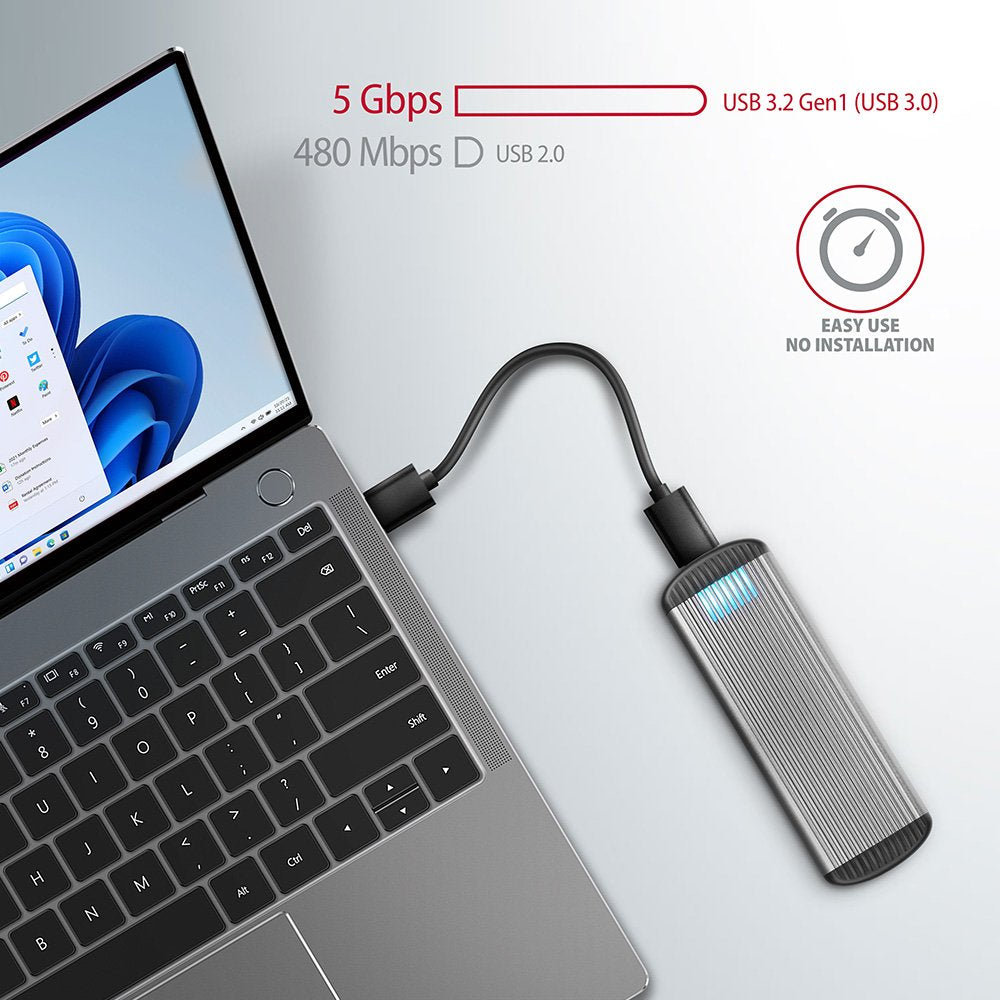 Axagon Eem2-Sa Caja Para Disco Duro Externo Caja Externa Para Unidad De Estado Sólido (Ssd) Gris M.2