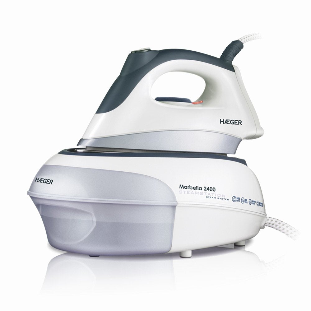 Centro De Planchado Haeger Marbella 2400w Sistema Anti-Cal Deposito 0.9l Vapor 80gr/Min Suela Acero Inox