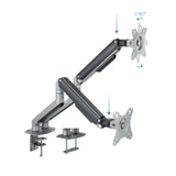 Tooq Soporte Mesa Pantallas Giratorio Inclinacion 2 Brazos 17-32" - Gris