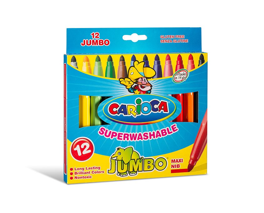 Carioca Rotulador Jumbo Punta Maxi Colores - Caja De 12