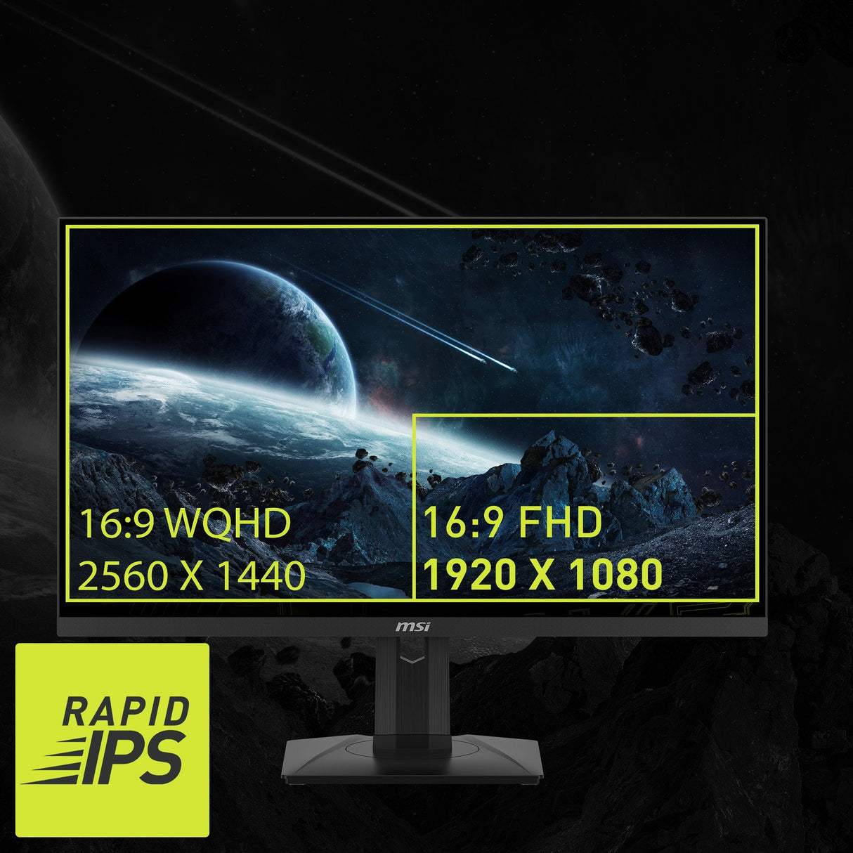 Monitor Gaming  Msi Mag 274qrfde Qd E2 (27 Pulgadas), Negro, Wqhd, Rapid Ips, Hdr, Adaptive-Sync, Panel De 180hz 9s6-3cc29h-223