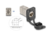 Delock 67063 Conector Rj45 Tipo-D Empotrado Con Conexión Lsa Cat.6a Stp Con Tapa Protectora Ip66 Resistente Al Polvo Y Al Agua