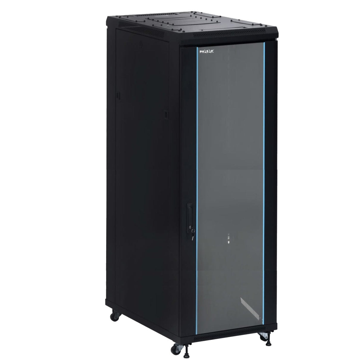 Armario Rack De Suelo 19 " Phasak Pro 42u Negro 600x800 Montado