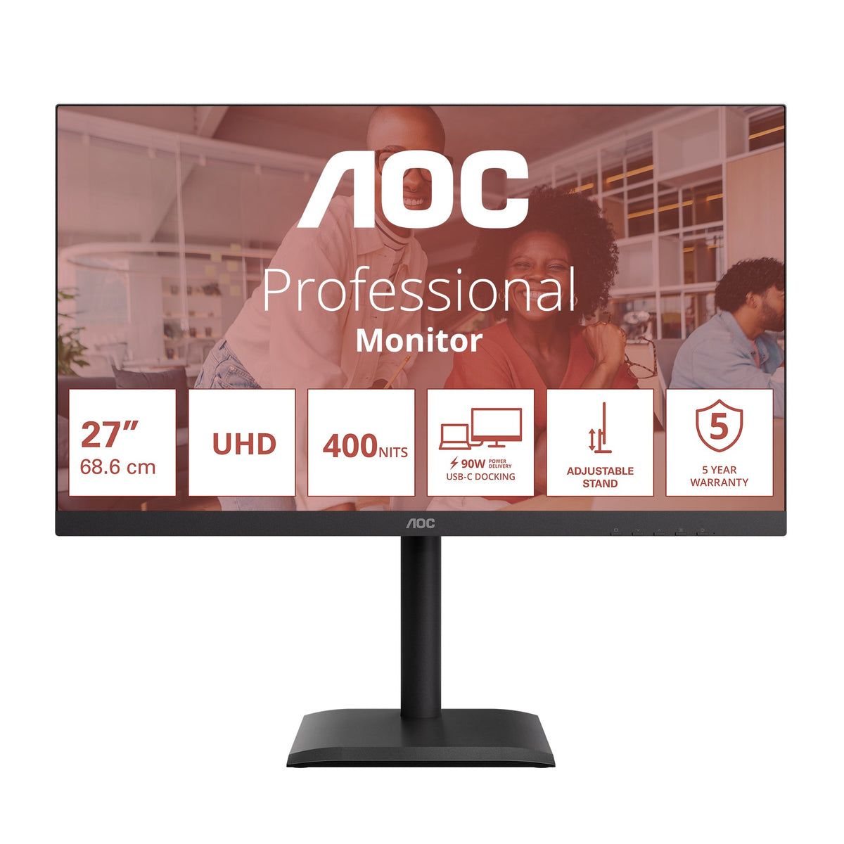 EAN 4038986182836 - AOC E4 U27E4CV pantalla para PC 68,6 cm (27") 3840 x 2160 Pixeles 4K Ultra HD LED Negro imagen 2
