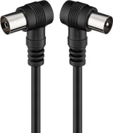 Cable Antena Tv Goobay 1.5m Acodado Negro  Coaxial / Macho-Hembra / Acodado En Ambos Extremos 11525