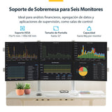 Startech.Com Six-Monitor Desk Mount W  Crossbar, Up To 32 In Screens 17.6lb - Befestigungskit - Für 6 Lcd-Displays - Säule, Dual