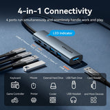 Hub Usb 3.0 Vention Tgxhb 1xusb Tipo-C 3xusb 1xusb Tipo-C Pd Gris