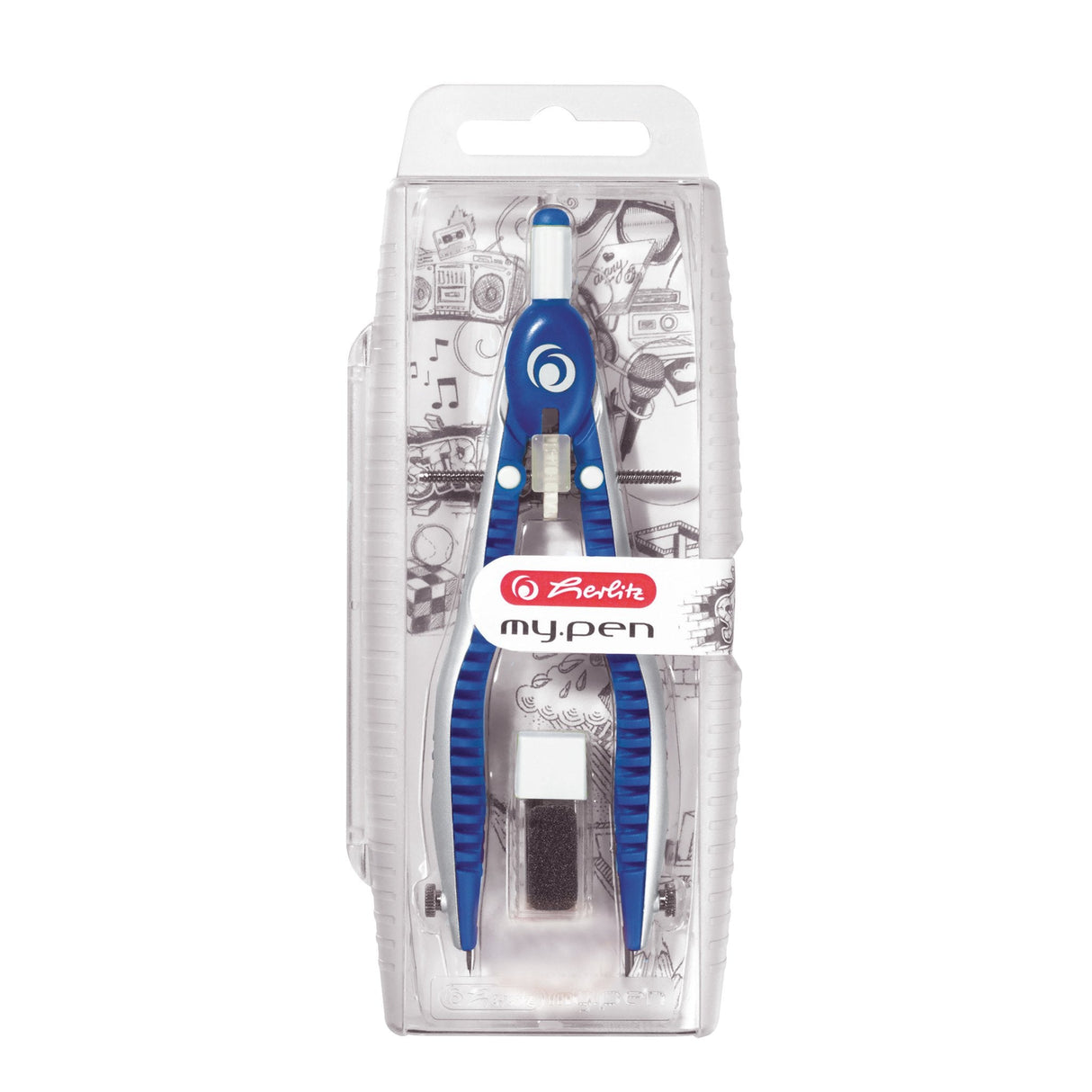 Herlitz My.Pen Zirkel, Azul-Blanco
