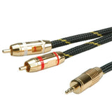 Roline Gold Audio-Verbindungscable 3,5mm Stereo - 2x Cinch, St St, 10 M