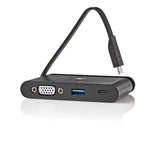 Nedis Tcarf220bk Base Para Portátil Y Replicador De Puertos Usb 3.2 Gen 1 (3.1 Gen 1) Type-C Negro