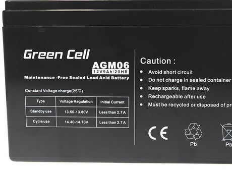 EAN 5902701411527 - Green Cell AGM06 batería para sistema ups Sealed Lead Acid (VRLA) 12 V 9 Ah imagen 2