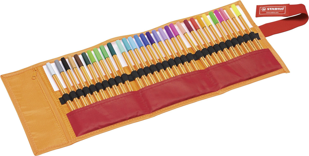 Stabilo Point 88 Pack De 30 Rotulador De Punta Fina De Fibra - Trazo De 0.4mm. - Tinta Con Base De Agua - Apto Para Reglas Y Plantillas - Colores Surtidos