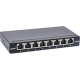 Inline® Patch Panel Cat.6a 0.5u 8-Port, For Table/Wall/Rail, With Dust Projoection, Negro