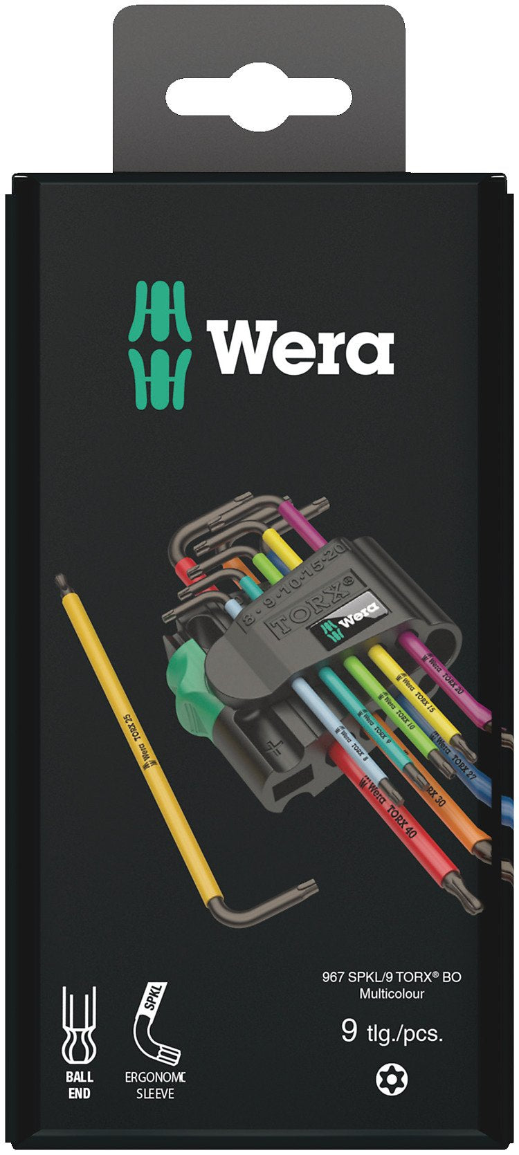 Wera 967/9 Tx Bo Sb L-Key Set, Blacklaser