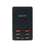 Logilink Usb Table Charger, 6 Port, 32w, Negro