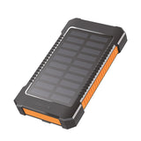 Bateria Externa Power Bank  8000  Solar 2 Puertos Usb-A De Control De Calidad Linterna Negro Naranja Logilink
