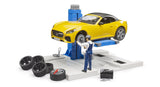 Centro De Servicio Bworld Pkkw + Bruder Roadster, Vehículo De Juego 62112