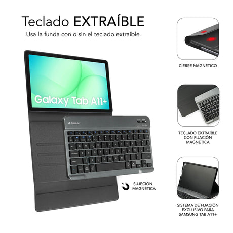 EAN 8436586743772 - SUBBLIM SUBKT3-BTS070 funda para tablet 27,9 cm (11") Libro Negro imagen 4