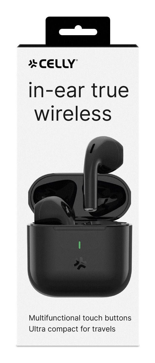 Auriculares Celly Compactbk  Inalámbrico  Usb Tipo C Negro