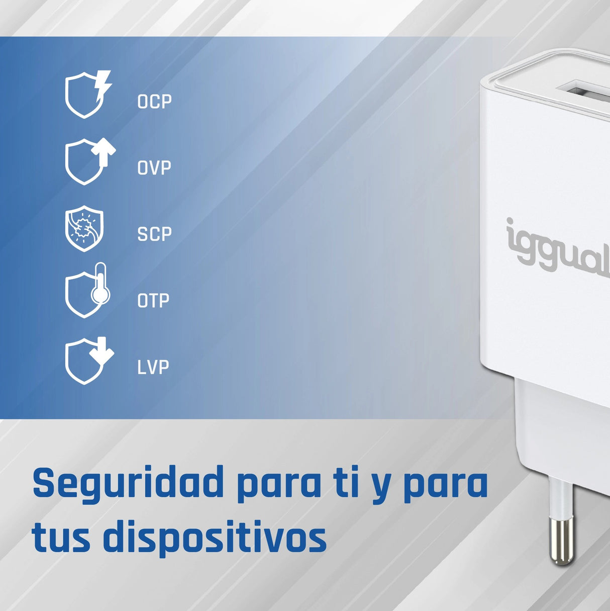 EAN 8435364318188 - iggual IGG318188 cargador de dispositivo móvil Universal Blanco Corriente alterna Interior imagen 8