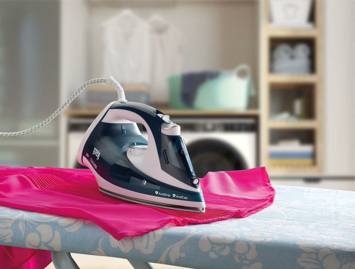 Gorenje Plancha De Vapor Sih2200tqc Plancha De Vapor, 2200 W, Capacidad Del Depã³sito De Agua 300 Ml, Vapor Continuo 30 G/Min, Azul/Blanco