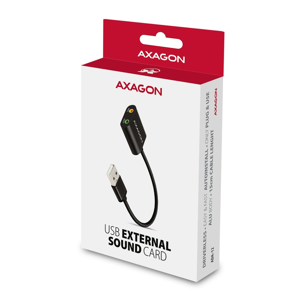EAN 8595247906298 - Axagon ADA-12 USB 2.0 Stereo Audio Mini-Adapter 15 cm Kabellänge - Kabel - Audio/Multimedia 2.0 canales imagen 6