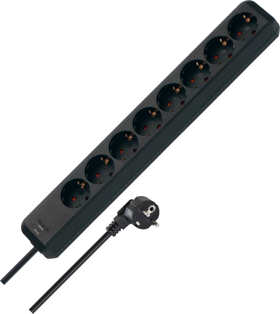 Brennenstuhl Eco-Line Regleta De Enchufes 8-Vías Negro 5m H05