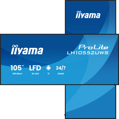 EAN 4948570128020 - iiyama LH10552UWS-B1AG pantalla de señalización Diseño de quiosco 2,66 m (104.6") LCD Wifi 500 cd / m² Ul imagen 1