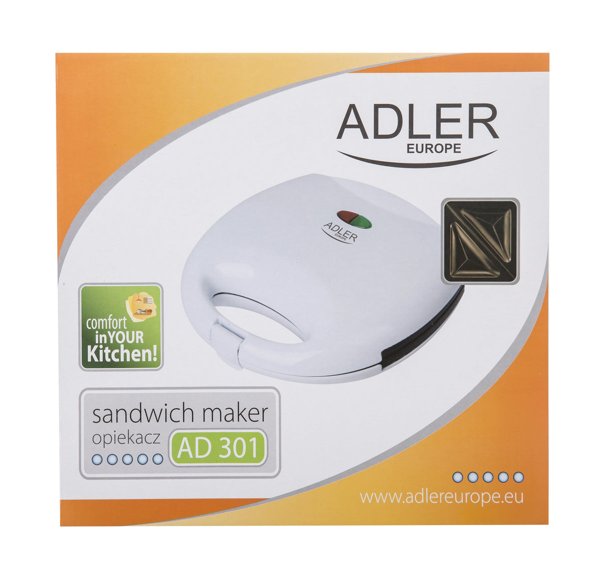 Sandwichera Adler Ad 301 750 W Blanco