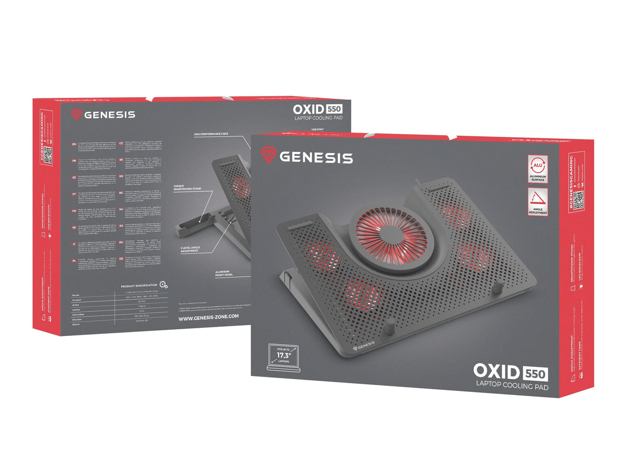 Base Refrigeradora Para Portatil Genesis Oxid 550 15.6-17.3" 1 Usb