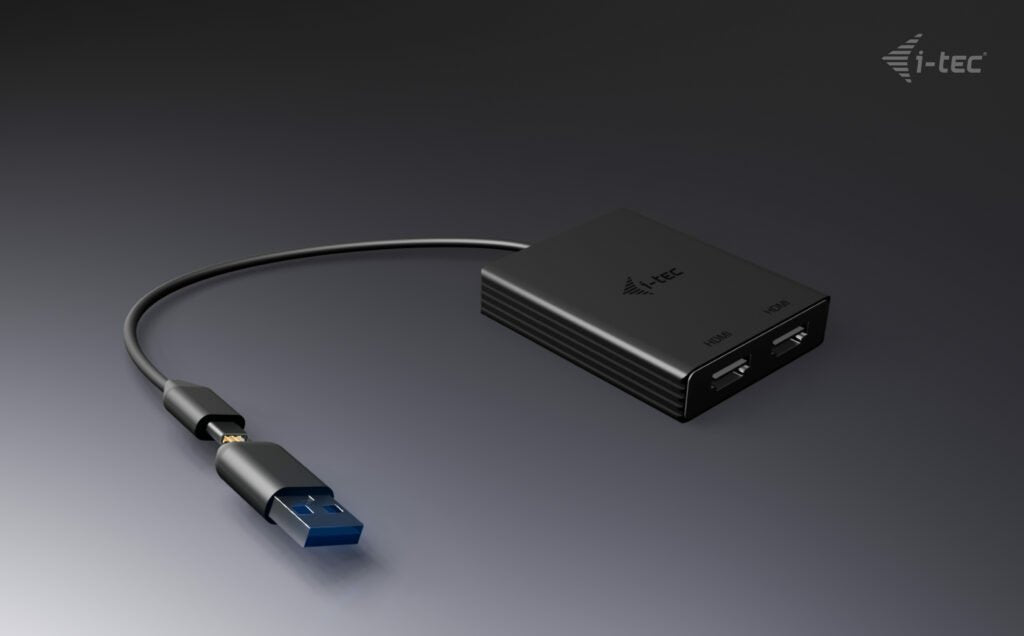 EAN 8595611706851 - i-tec CADUAL4KDP adaptador de cable de vídeo 0,27 m USB Type-A/USB Type-C 2 x DisplayPort Negro imagen 2