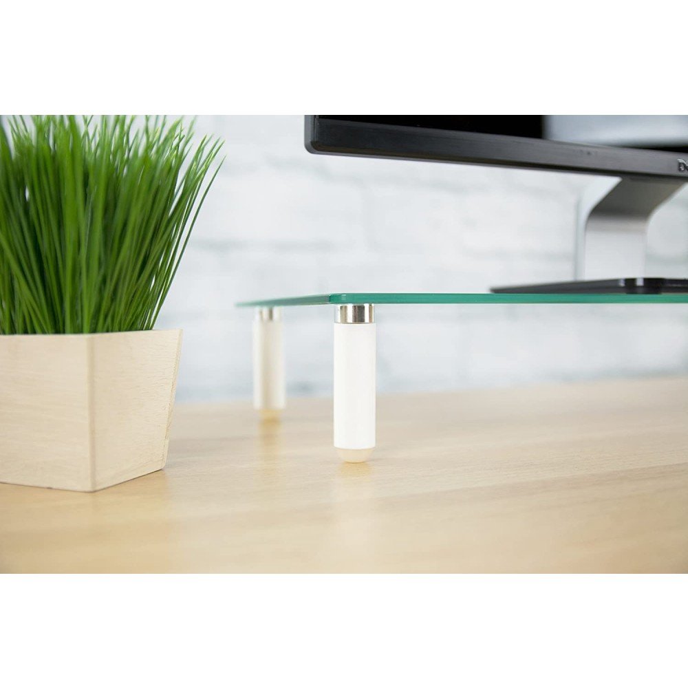 Techly Ica-Ms 461 Soporte De Mesa Para Pantalla Plana 81,3 Cm (32") Independiente Transparente, Blanco