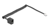 Delock Telefoncable   Spiralcable Rj11 Stecker Zu Rj45 Buchse Schwarz 2 M