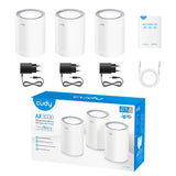 Cudy Ax3000 Pack De 3 Sistemas Wifi 6 Mesh Ax3000 2.5g Dual Band - Admite Ancho De Banda De 20/40/80/160mhz - 1x Puerto