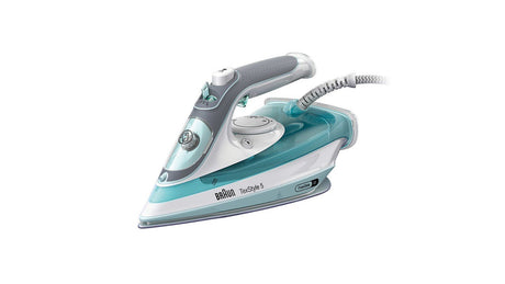 EAN 8021098270740 - Braun TexStyle 3 SI 5017 GR Plancha a vapor Suela de cerámica 2700 W Gris, Turquesa, Blanco imagen 1